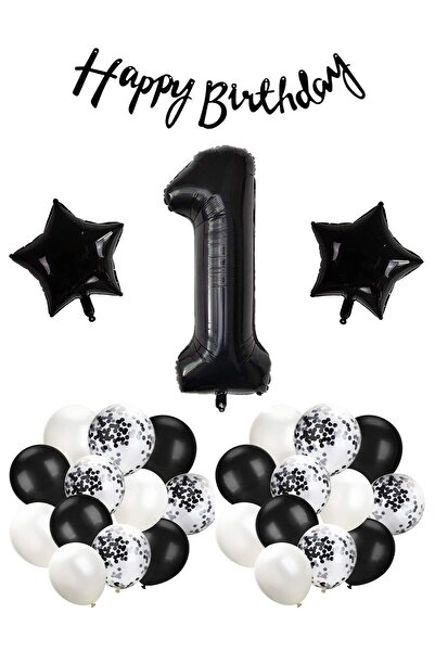 Azebu مجموعة احتفالات عيد الميلاد باللون الأسود المفهوم الأول؛ بالون أسود، ور...