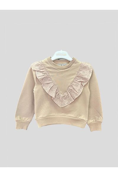 Little Star Girl's Elastic Waist Scalloped SweatShirt