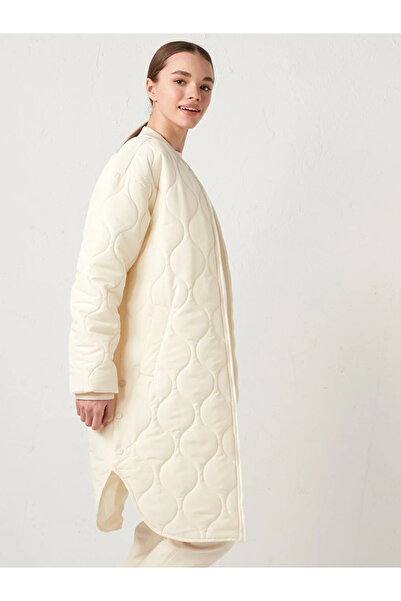 LC Waikiki Lcw Modest Stand Collar Patterned Long Sleeve Women's Raincoat