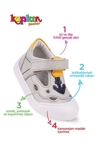 KAPTAN JUNIOR Genuine Leather Baby Boy Orthopedic Shoes - Ilkadım Imse 500