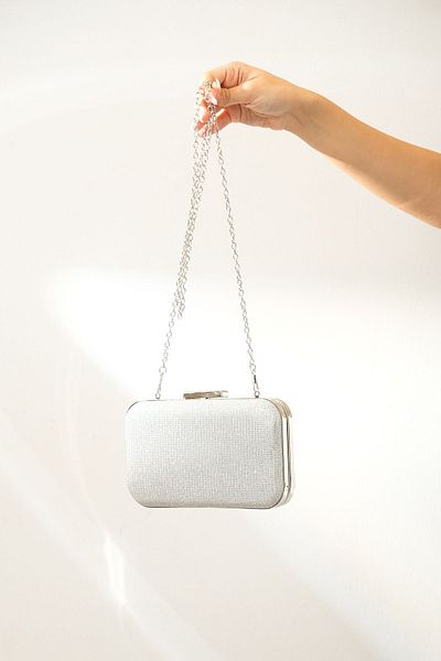 ROZA CANTA Ασημί ÇupraSim Γυναικείο βραδινό φόρεμα Clutch Τσάντα