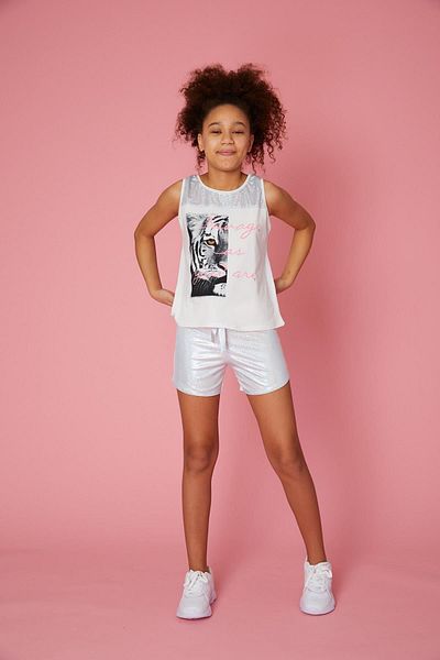 Little Star Girl's Tiger Print T-Shirt