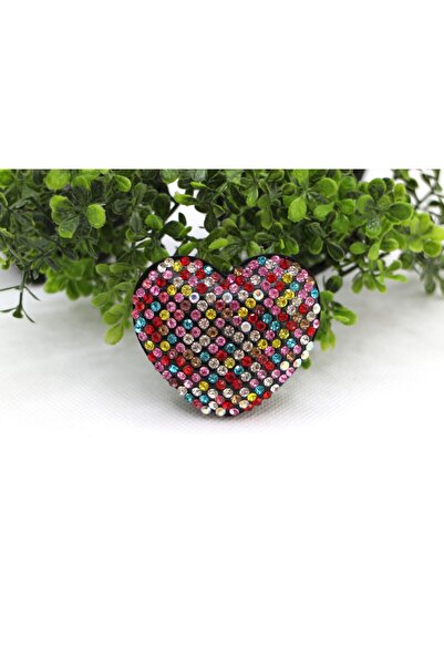 Genel Markalar Popsocket Telefon Tutacağı Taşlı ve Kalp Desenli Parmak Tutucu Akrobat Çok Renkli Belirtilmemiş Taşl