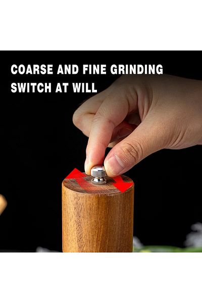 ebulduk Acacia Wooden Salt Spice Mill - Set of 2 Salt Shakers