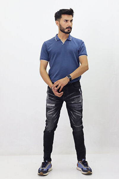 GZT TEKSTİL Високоякісні чоловічі джинси - вузькі штанини, звичайна талія (954)