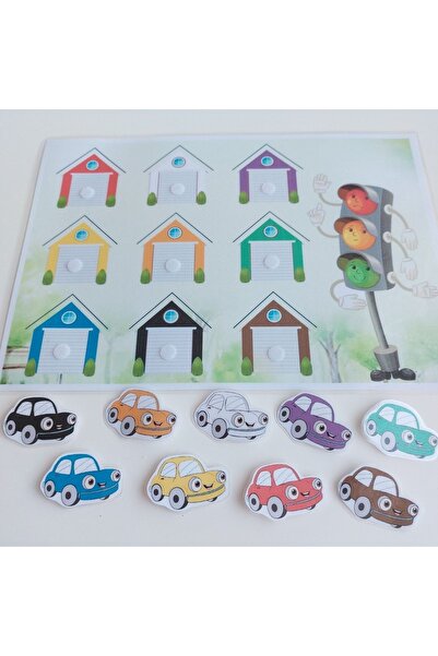 Etkinlik ve çocuk نشاط وضع السيارات حسب الألوان في المرآب