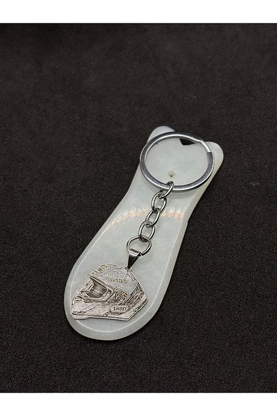 Es Silver Shoei Helmet Motorcycle Keychain Silver
