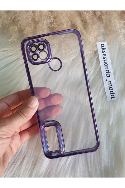 Aksesuarda Moda حافظة متوافقة مع هاتف REALME C21 مع شعار مقطوع بالليزر لعدسة ...