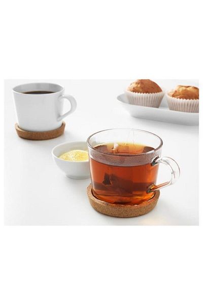 IKEA Wooden Cork Cup Pad 2 Pieces 10 cm 1-6