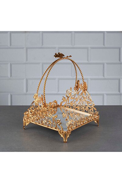 Hinora Elmas Kare Aynalı Kelebek Sepet 24x20x18cm