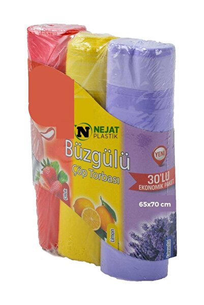 Nejat Plastik Büzgülü Büyük Boy Çöp Torbası 10x3 Rulo 30 Adet