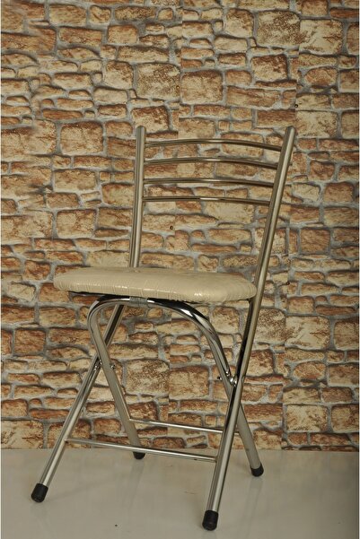 AKK TİCARET Katlanır Nikelaj Kaplama Mutfak Balkon Bahçe Sandalyesi