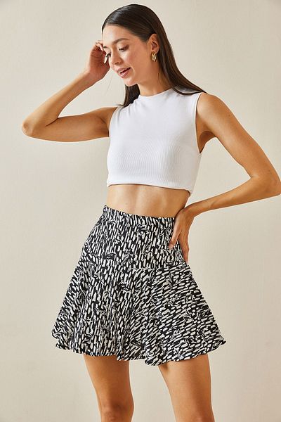XHAN Fusta albă pantaloni scurți cu model - 5YXK7-48761-01