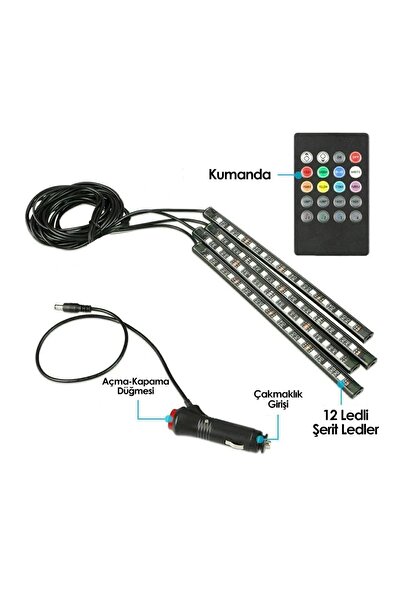 FRT Ottoman Ayak Altı Led 12 Ledli Lamba Sese Duyarlı Led Müziğe Duyarlı Led