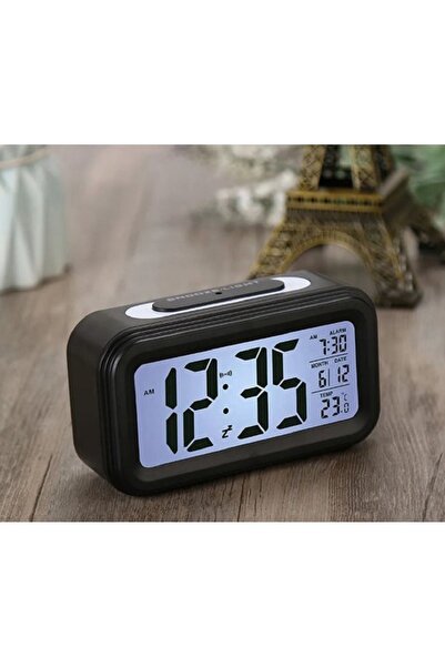 Livava Dijital Alarmli Led Ekran Masa Saati, Siyah, 13x7,