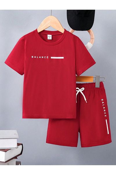 Magic Bravo Red Kids Shorts and T-Shirt Set - Balance Printed