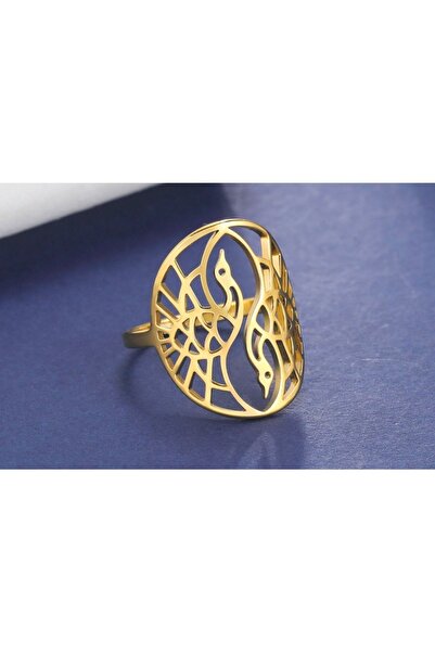 Simurg Aksesuar قابل للتعديل يين يانغ الفولاذ المقاوم للصدأ لون الذهب الدائري