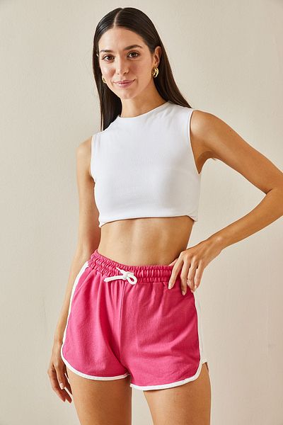 XHAN Fuchsia Side Striped Shorts - 5YXK8-48758-07