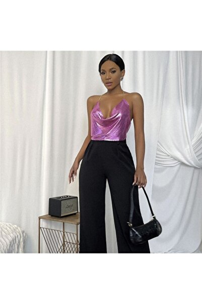 Genel Markalar PARLAK KRİSTAL TAŞLI BÜSTİYER ÜST, KOLSUZ TAŞLI CROP , KADIN Ş...