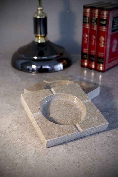 Marbel Concept Sea Grass Marble Ashtray 12 cm x 12 cm x 2 cm