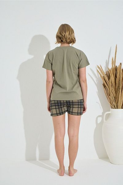 Pijamoni Σετ γυναικείες πιτζάμες με κοντό μανίκι μονό ζέρσεϊ