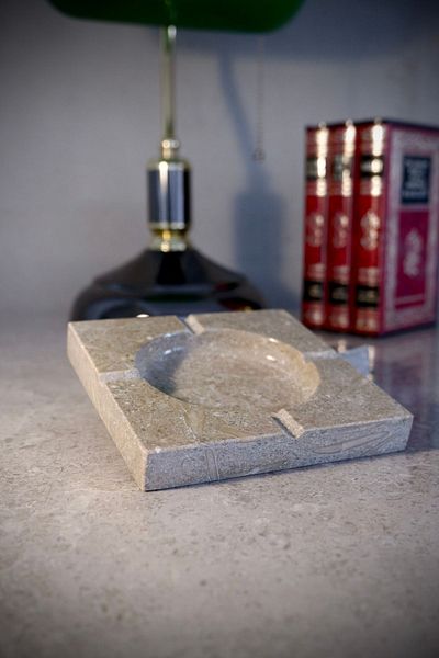 Marbel Concept Sea Grass Marble Ashtray 12 cm x 12 cm x 2 cm
