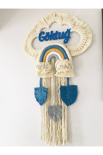 renkli mi renkli tasarım dünyası Makrome Isimli Kapı Süsü Dekorasyonu