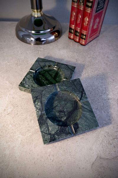 Marbel Concept Green Marble Ashtray 12cm x 12cm x 2cm