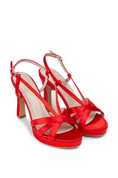 Deery Satin Red Women's Evening Dress Shoes