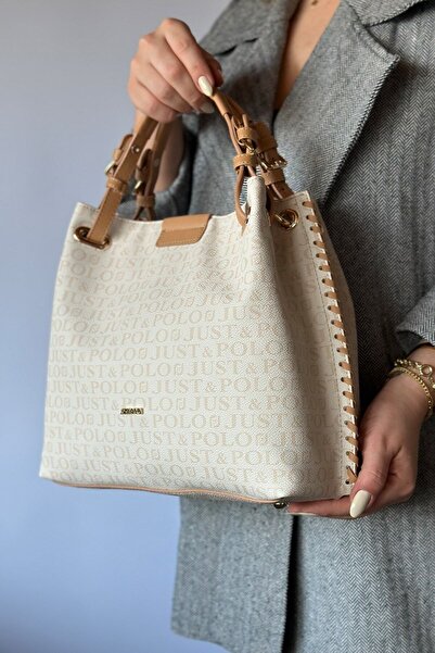 Just Polo حقيبة كتف وحقيبة يد نسائية مضفرة مكونة من 4 أقسام 2180 رطل