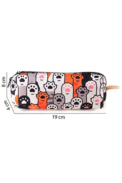 BYBAG Kedi Köpek Patisi Desenli Renkli Kalemlik Fermuarlı Makyaj Çantası