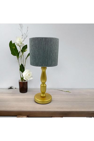 sgeteknoloji Modern Gold Color Wicker Braided Wooden Lampshade