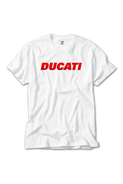 Karadeniz Tricou alb cu logo roșu Ducati