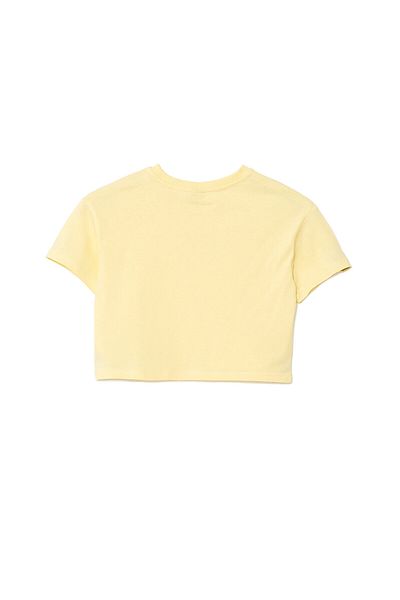 LC Waikiki LCW Girls Crop T-Shirt - Crew Neck, Printed, Short Sleeve