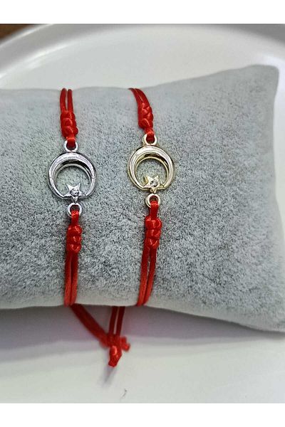 COSİBELLA MOON STAR Red String Lover Figure Bracelet