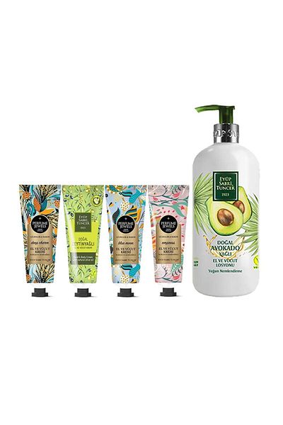 Eyüp Sabri Tuncer Empress Perfume - Deep Blue Olive Oil Hand Cream 50ml and Avocado Lotion 5