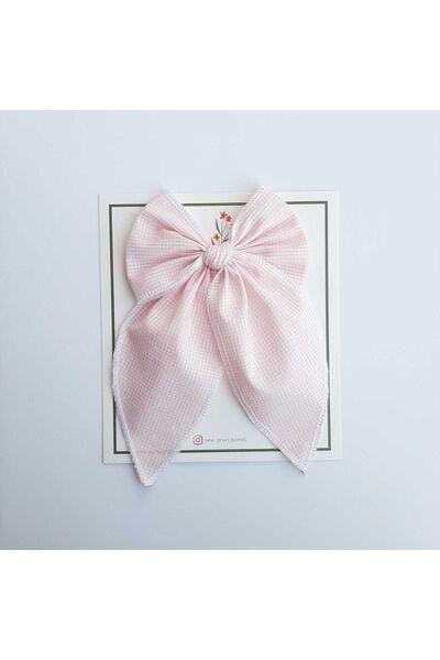 NEW BOWS BANDS إبزيم كبير على شكل فيونكة للفتيات باللون الوردي