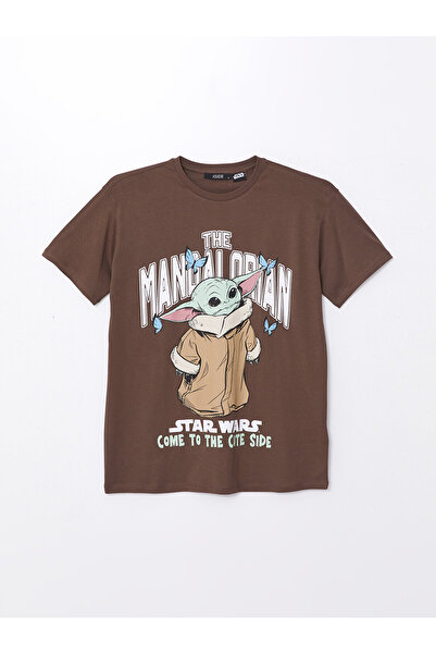 LC Waikiki LCW Dámské tričko s krátkým rukávem a výstřihem Mandalorian