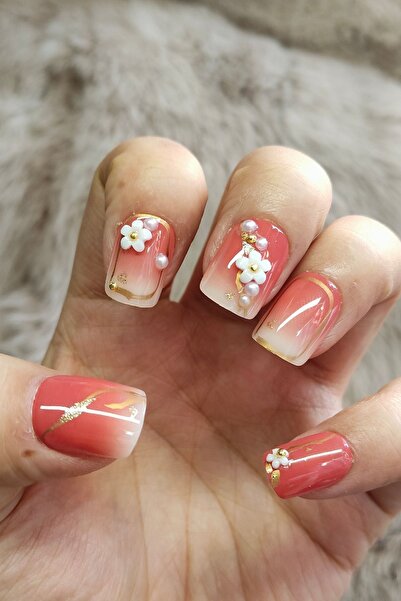 Easy Beauty Kısa Kırmızı Takma Tırnak Seti 24'lü. Takma Tırnak Aksesuarları H...