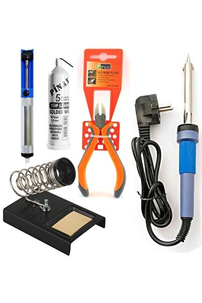 eğiteklab 60W Havya + Lehim + Havya Standı + Lehim Pompası + Mini Yankeski
