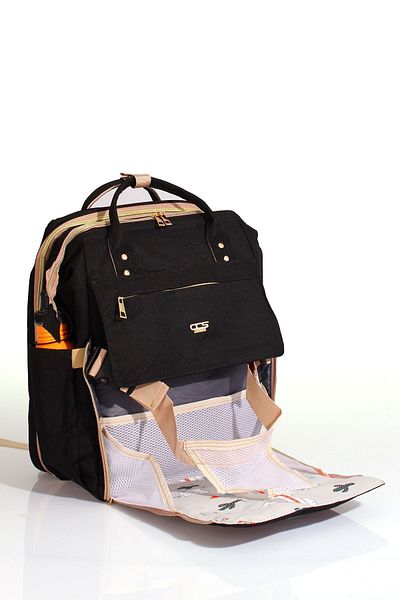 ÇÇS -51769 Mother Care Bag - Kangaroo and Crib Function, Very Black