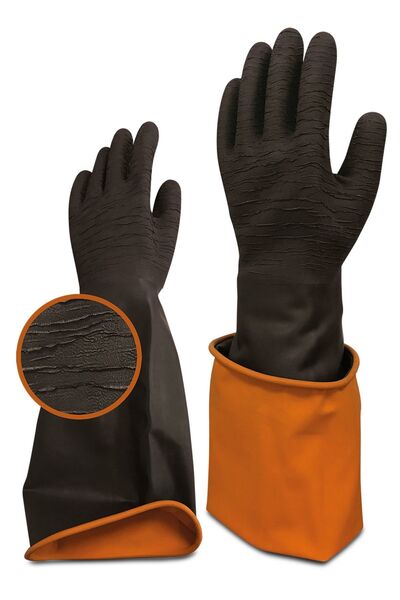 Beybi Korun Tırtıklı 45 Cm Uzun Siyah Iş Eldiveni