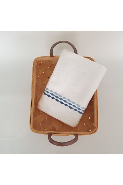 Havlu Denizi Ev Tekstil Ürünleri White Embroidered Face Towel