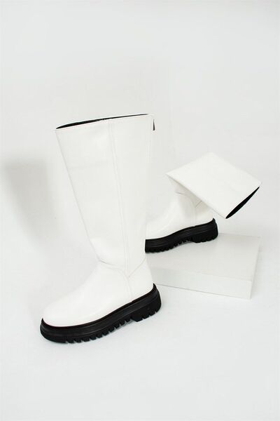 Seniorah Alpha White Skin Women's Boots