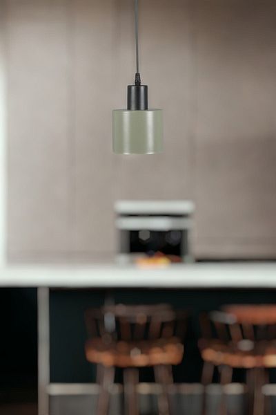 Fer Avize Mısra Modern Design Metal Headboard Green Color Pendant Lamp Cafe - Kitchen Single Chandelier