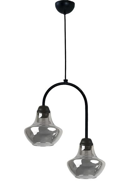 Fer Avize Janin Fora Black Smoked Glass - 2-Piece Chandelier Living Room and Kitchen Body
