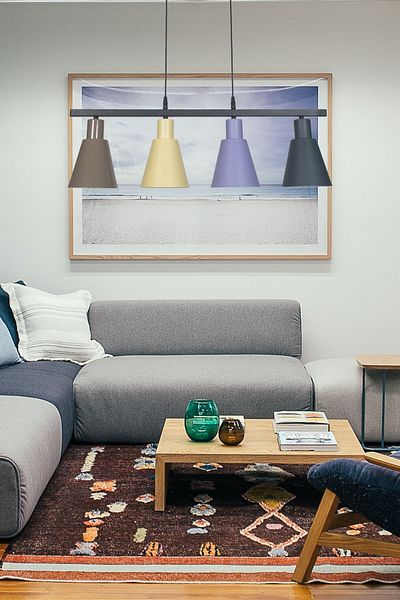 Fer Avize Trend Modern Metal Finish Mix B Coffee Pendant Lamp Cafe - Dining Table Top - Living Room 4-Piece Chandelier