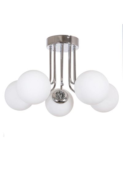 Fer Avize Daisy Modern Color Globe Glass Living Room - Kitchen - Bedroom 5-Piece Chandelier