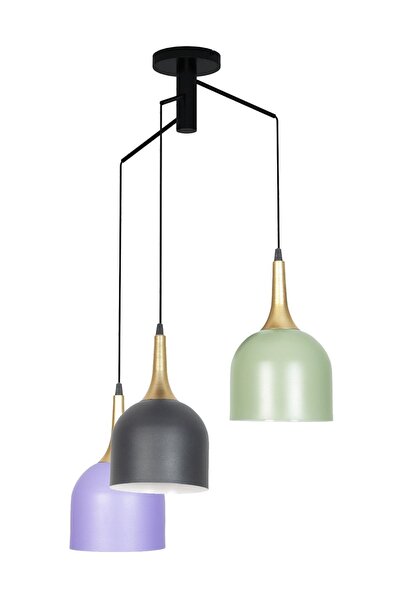 Fer Avize Reina Otantik Tasarım Salon - Cafe - Mutfak - Çocuk Odası Lila Siya...