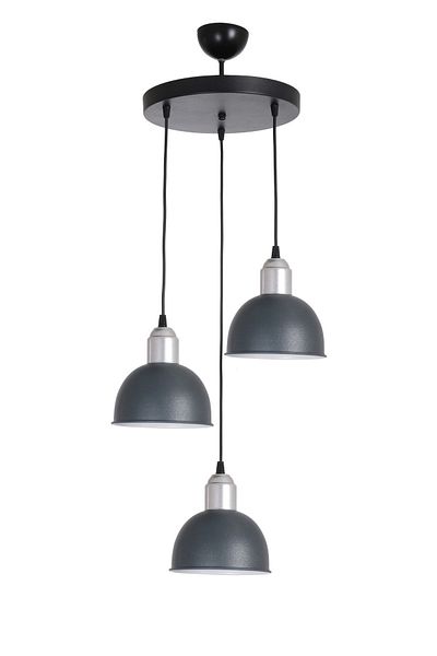 Fer Avize Şirine Modern Design Kitchen Living Room Bedroom Anthracite Color 3-Piece Chandelier